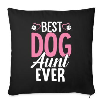 Best Dog Aunt Ever Funny Dogs Puppy Paw Aunt Vibes - Sofa pillowcase 17,3'' x 17,3'' (45 x 45 cm) - black - Front