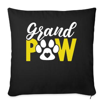 Grand Paw Drôle Chien Grand-parent Chiot Paw Chien - Housse de coussin décorative 45 x 45 cm - noir - Devant