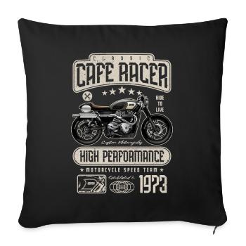 Cafe Racer Motorrad Geburtstag Biker Jahrgang 1973 - Sofakissenbezug 45 x 45 cm - Schwarz - Vorne