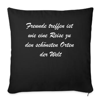 World Tour of Friendship - Sofa pillowcase 17,3'' x 17,3'' (45 x 45 cm) - black - Front