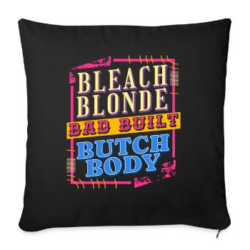 Retro design: beach blonde, poorly built – - Sofa pillowcase 17,3'' x 17,3'' (45 x 45 cm) - black - Front