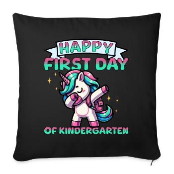 Joyeux premier jour de maternelle - Housse de coussin décorative 45 x 45 cm - noir - Devant