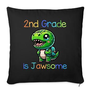 2nd Grade Is Jawsome - Sofakissenbezug 45 x 45 cm - Schwarz - Vorne