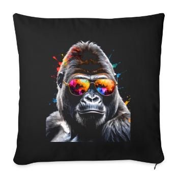 Lunettes de soleil Gorilla Monkey Colorful Animal Design Print - Housse de coussin décorative 45 x 45 cm - noir - Devant