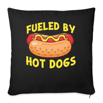 Hot Dog Adulte Alimenté Par Les Hot-Dogs - Housse de coussin décorative 45 x 45 cm - noir - Devant