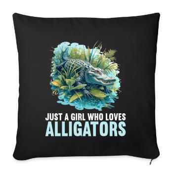 Alligatoren Alligator - Housse de coussin décorative 45 x 45 cm - noir - Devant