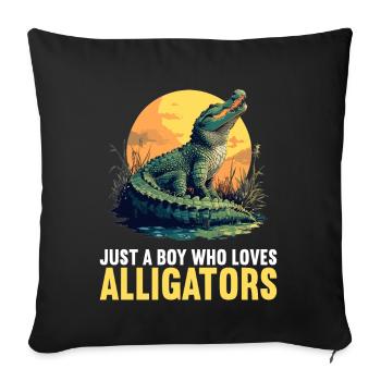 Alligatoren Alligator - Housse de coussin décorative 45 x 45 cm - noir - Devant