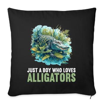Alligatoren Alligator - Housse de coussin décorative 45 x 45 cm - noir - Devant