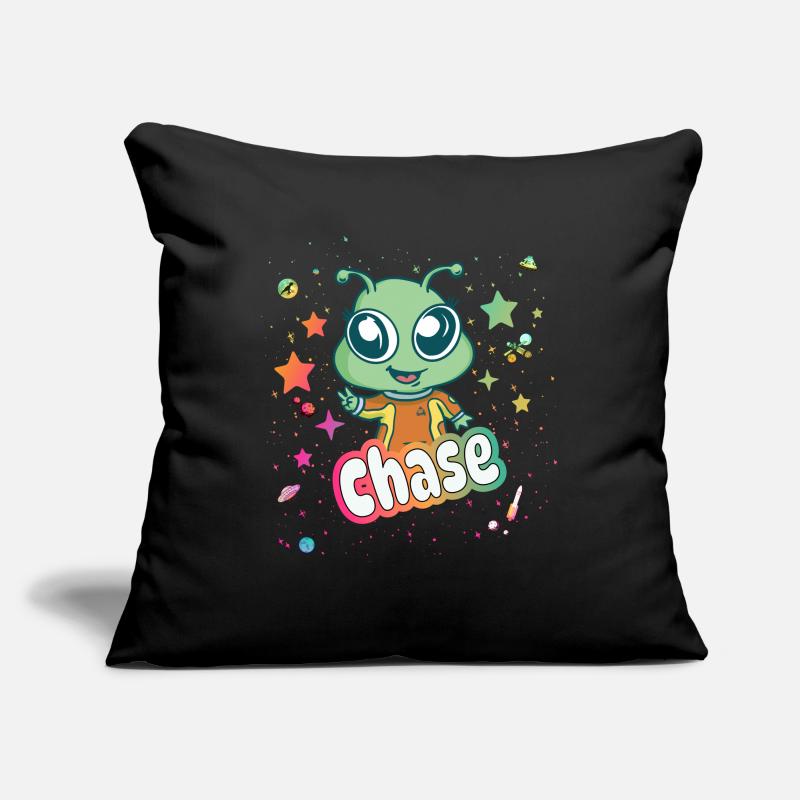 CHASE - Schöner Junge Name mit süßem Alien Sofakissenbezug 45 x 45 cm