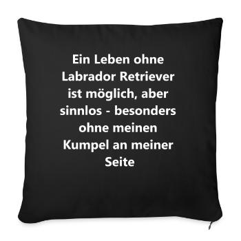 Mon fidèle copain - Pour tous les amoureux du Labrador - Housse de coussin décorative 45 x 45 cm - noir - Devant