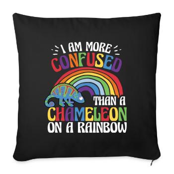 I'm more confused than a chameleon - Sofa pillowcase 17,3'' x 17,3'' (45 x 45 cm) - black - Front