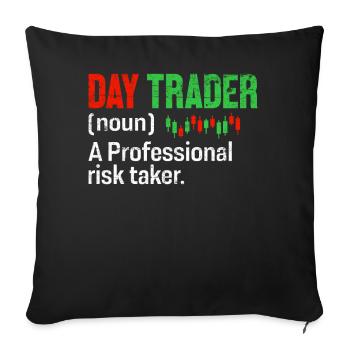 Day Trader Funny Definition Candlestick - Sofa pillowcase 17,3'' x 17,3'' (45 x 45 cm) - black - Front