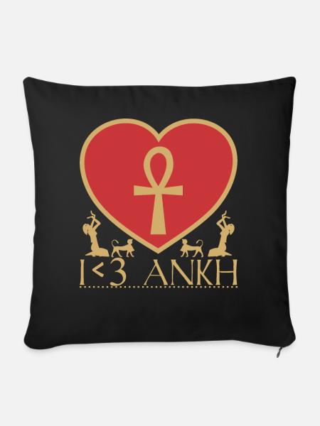 I <3 Ankh - Sofakissenbezug 45 x 45 cm - Schwarz