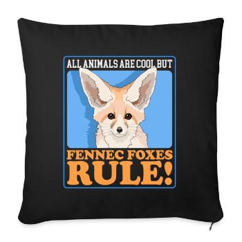 Fennek Wüstenfüchse Fuchs Geschenk - Sofakissenbezug 45 x 45 cm - Schwarz - Vorne