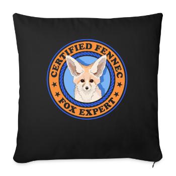 Fennek Fuchs Wüstenfüchse Geschenk - Sofakissenbezug 45 x 45 cm - Schwarz - Vorne