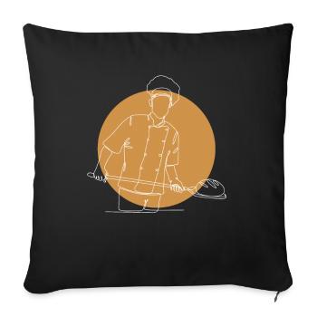 Lineart Bread Dough Bread Maker Bread Queen Bread - Sofa pillowcase 17,3'' x 17,3'' (45 x 45 cm) - black - Front