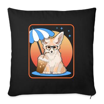 Fennec Desert Foxes Fox Gifts - Sofa pillowcase 17,3'' x 17,3'' (45 x 45 cm) - black - Front