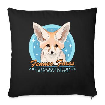 Fennec Renards Cadeaux Renards du Désert - Housse de coussin décorative 45 x 45 cm - noir - Devant