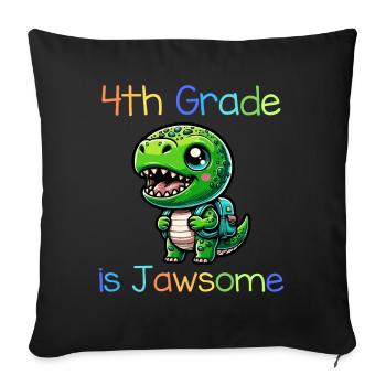 4th Grade Is Jawsome - Sofakissenbezug 45 x 45 cm - Schwarz - Vorne