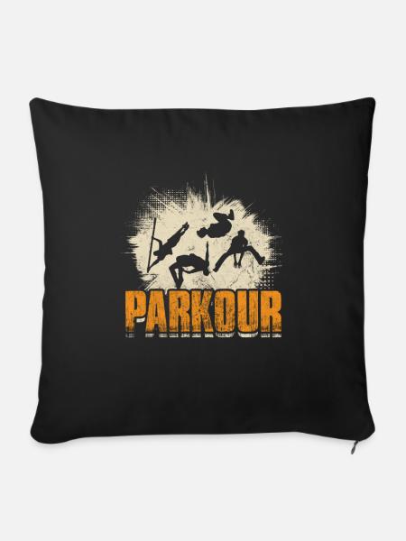Parkour - Sofakissenbezug 45 x 45 cm - Schwarz