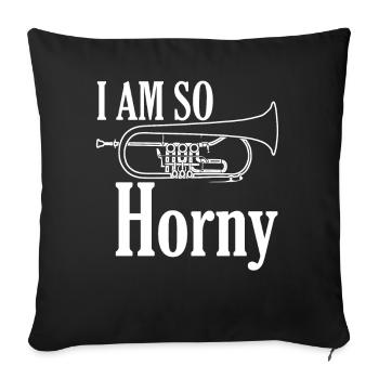 Flugelhorn Orchestra Brass Instrument - Sofa pillowcase 17,3'' x 17,3'' (45 x 45 cm) - black - Front
