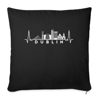 Heartbeat Skyline Royaume-Uni Dublin - Housse de coussin décorative 45 x 45 cm - noir - Devant