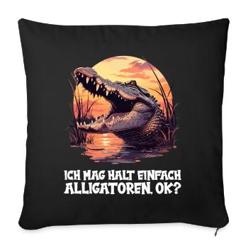 Alligatoren Alligator - Housse de coussin décorative 45 x 45 cm - noir - Devant