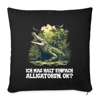 Alligatoren Alligator - Housse de coussin décorative 45 x 45 cm - noir - Devant