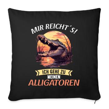 Alligatoren Alligator - Housse de coussin décorative 45 x 45 cm - noir - Devant