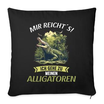 Alligatoren Alligator - Housse de coussin décorative 45 x 45 cm - noir - Devant