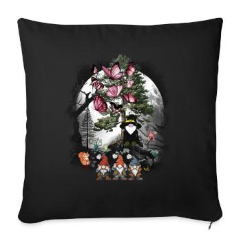 Conte de fées Conte de fées Personnage Gnome Sorcier Nain Enfant - Housse de coussin décorative 45 x 45 cm - noir - Devant