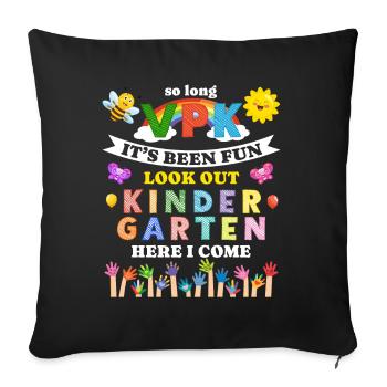 Farewell to preschool: Kindergarten, here I come! - Sofa pillowcase 17,3'' x 17,3'' (45 x 45 cm) - black - Front