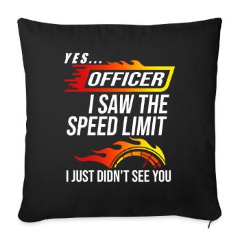 Tuner, fan de voiture, coureur, voitures rapides, tuning - Housse de coussin décorative 45 x 45 cm - noir - Devant