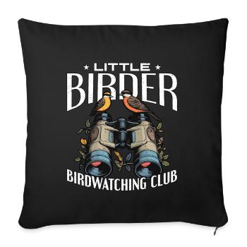 Birdwatching Little Birder Birdwatching Birding - Sofa pillowcase 17,3'' x 17,3'' (45 x 45 cm) - black - Front