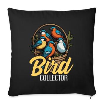 Birdwatching Bird Collector Birding Ornithologist - Sofa pillowcase 17,3'' x 17,3'' (45 x 45 cm) - black - Front