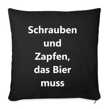 Personalized Workshop Gift - Sofa pillowcase 17,3'' x 17,3'' (45 x 45 cm) - black - Front