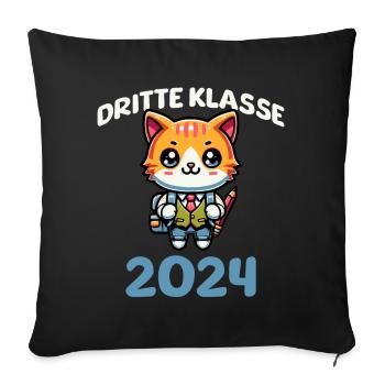 Troisième classe 2024 - Housse de coussin décorative 45 x 45 cm - noir - Devant
