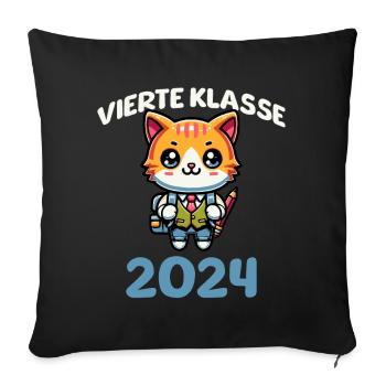Vierte Klasse 2024 - Sofakissenbezug 45 x 45 cm - Schwarz - Vorne