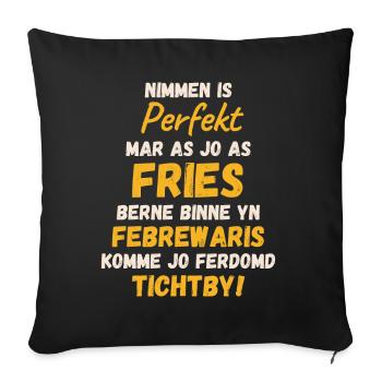 Friesisches Geburtstagsshirt-Design im Februar geboren - Sofakissenbezug 45 x 45 cm - Schwarz - Vorne