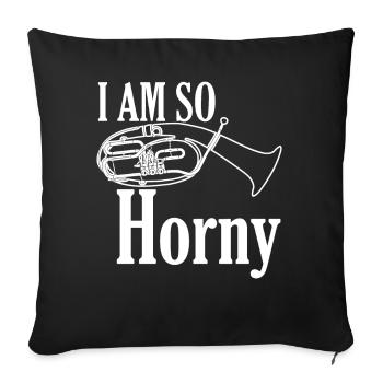 Tenor horn - Sofa pillowcase 17,3'' x 17,3'' (45 x 45 cm) - black - Front