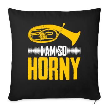 Orchestre de Tenorhorn Cuivres - Housse de coussin décorative 45 x 45 cm - noir - Devant