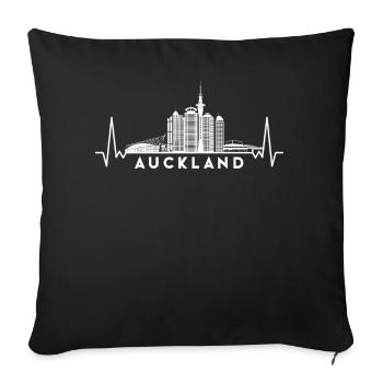 Heartbeat Skyline Nouvelle-Zélande Auckland - Housse de coussin décorative 45 x 45 cm - noir - Devant