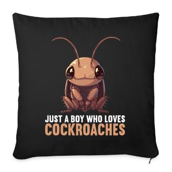 cafards cafards cafards cafard - Housse de coussin décorative 45 x 45 cm - noir - Devant