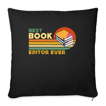 Best Book Editor Ever Retro Journalist Book Editor - Sofa pillowcase 17,3'' x 17,3'' (45 x 45 cm) - black - Front