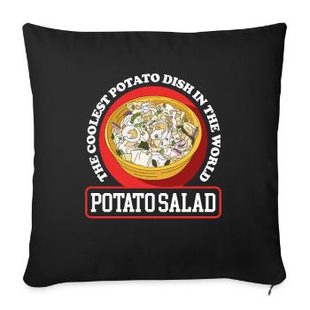Salade de pommes de terre Cadeau de salade de pommes de terre - Housse de coussin décorative 45 x 45 cm - noir - Devant