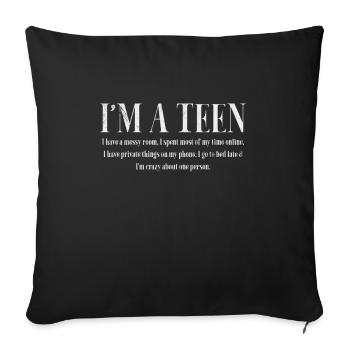 Teenager - Sofa pillowcase 17,3'' x 17,3'' (45 x 45 cm) - black - Front