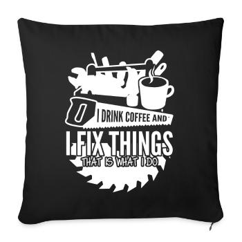 Dad DIY Craftsman Fix things Workshop - Sofa pillowcase 17,3'' x 17,3'' (45 x 45 cm) - black - Front