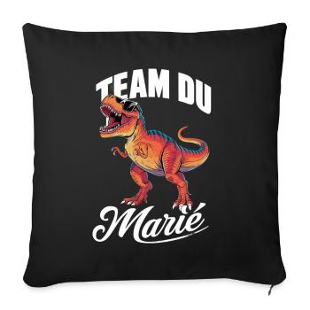 Mariage Homme Dinosaure Team Du Marié T-Rex - Housse de coussin décorative 45 x 45 cm - noir - Devant