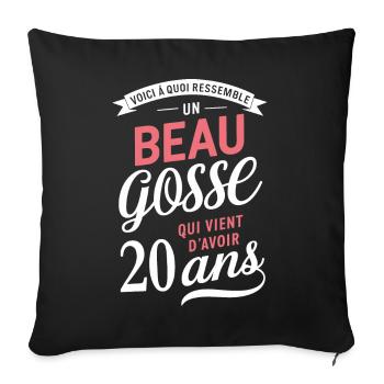 Un Beau Gosse De 20 Ans Cadeau Anniversaire Drôle - Housse de coussin décorative 45 x 45 cm - noir - Devant