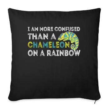 I'm more confused than a chameleon - Sofa pillowcase 17,3'' x 17,3'' (45 x 45 cm) - black - Front